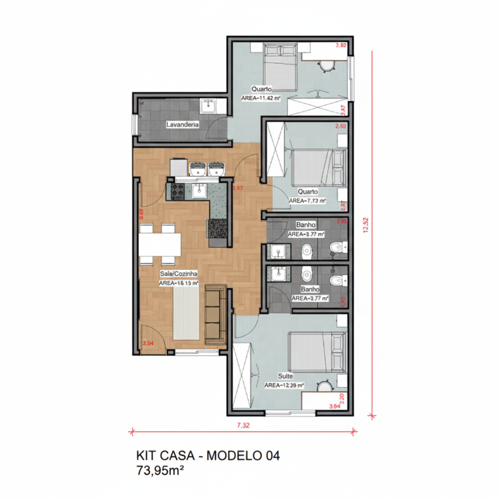 Planta Baixa Kit Casa 4