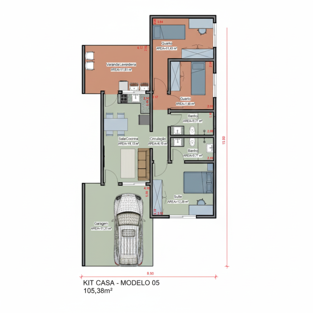 Planta Baixa Kit Casa 5